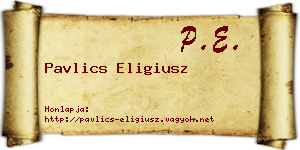 Pavlics Eligiusz névjegykártya